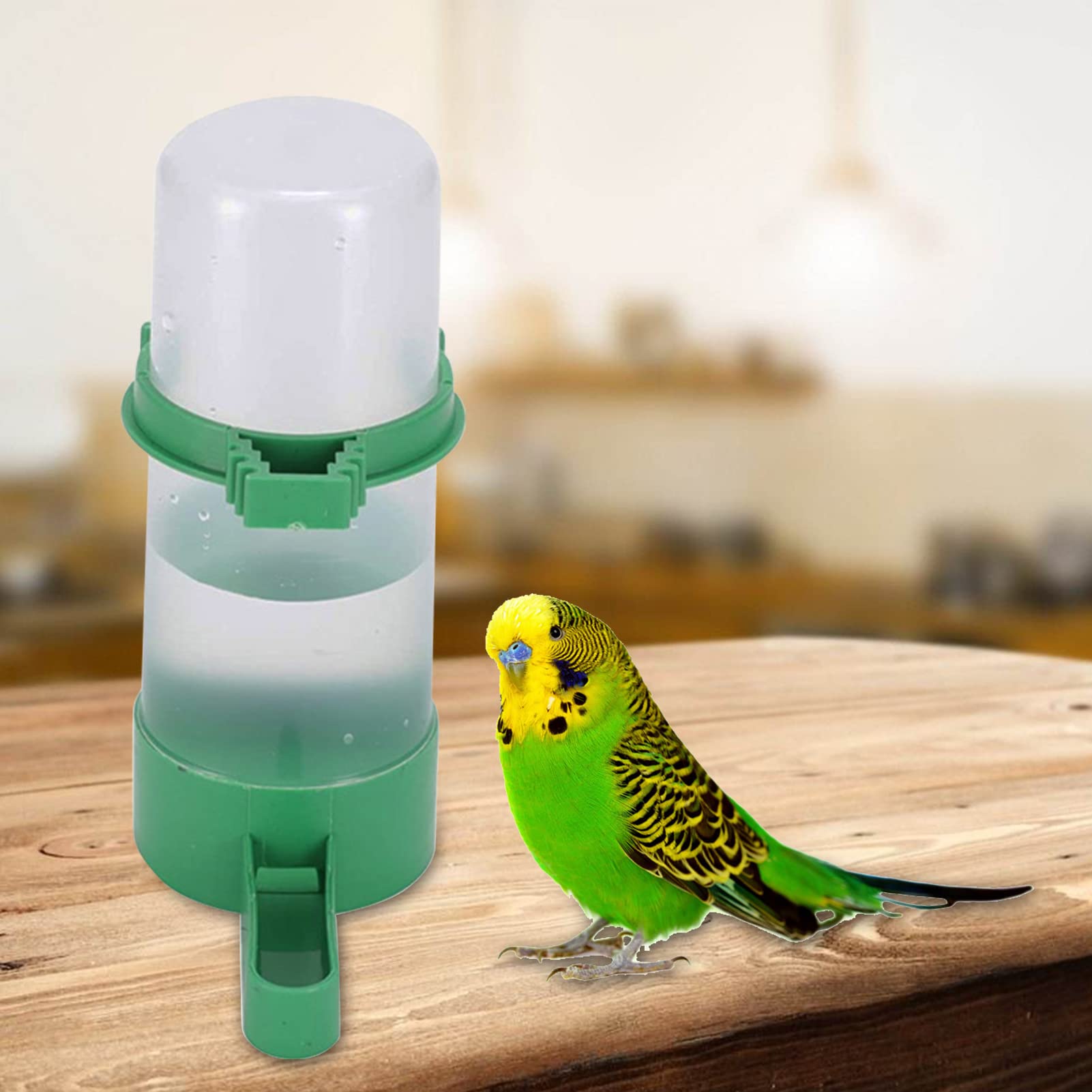 Keptfeet Distributore Automatico di Acqua,Distributore d'Acqua per Uccelli per Gabbia - Contenitore per abbeveratoio, Gabbia per Uccelli con distributore d'Acqua per pappagalli Budgie Cockatiel