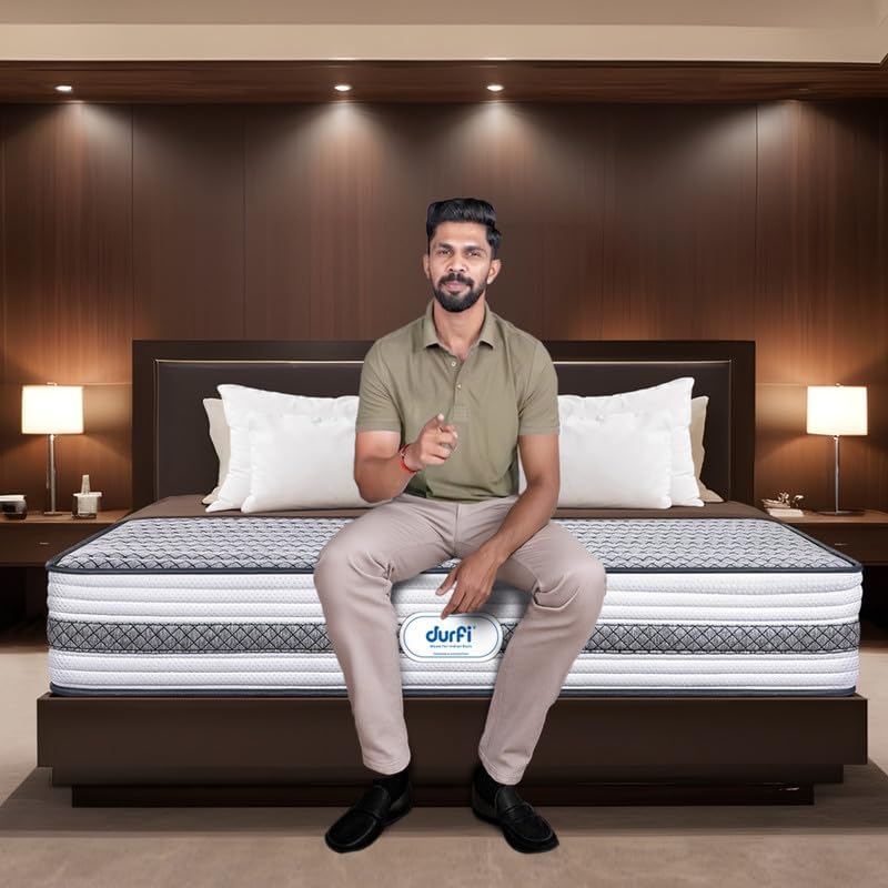 durfi 6 Inches Original Memory & Rebonded Foam Mattress | Queen Size (75x66x6) | Orthopaedic | Firm | CertiPlus Us & Certiguard Technology