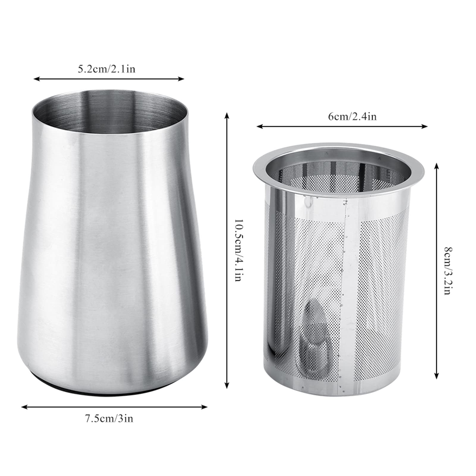 3-in-1 Kaffeesieb aus Netzgewebe, Anti-Rutsch-Kaffeesieb mit feiner Masche, Kaffeepulversieb, Mehlfilterbecher für Kaffeeliebhaber (Stainless Steel)