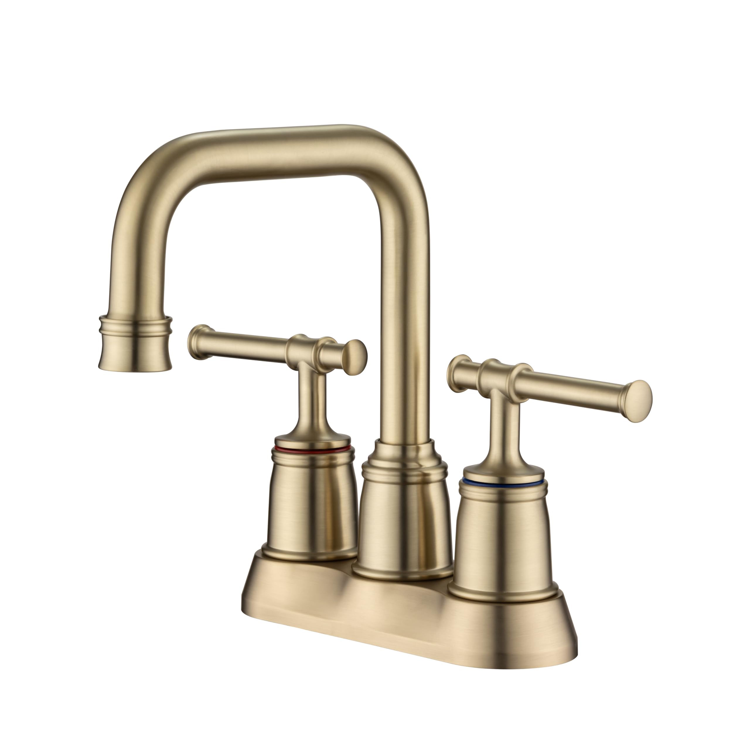Zqfhsx 2 Handle Bathroom Faucet 4 Inch Centerset Sink Faucets With Lift Rod Drain Assembly High Arc Commercial Lavatory Brushed Nickel Vanity