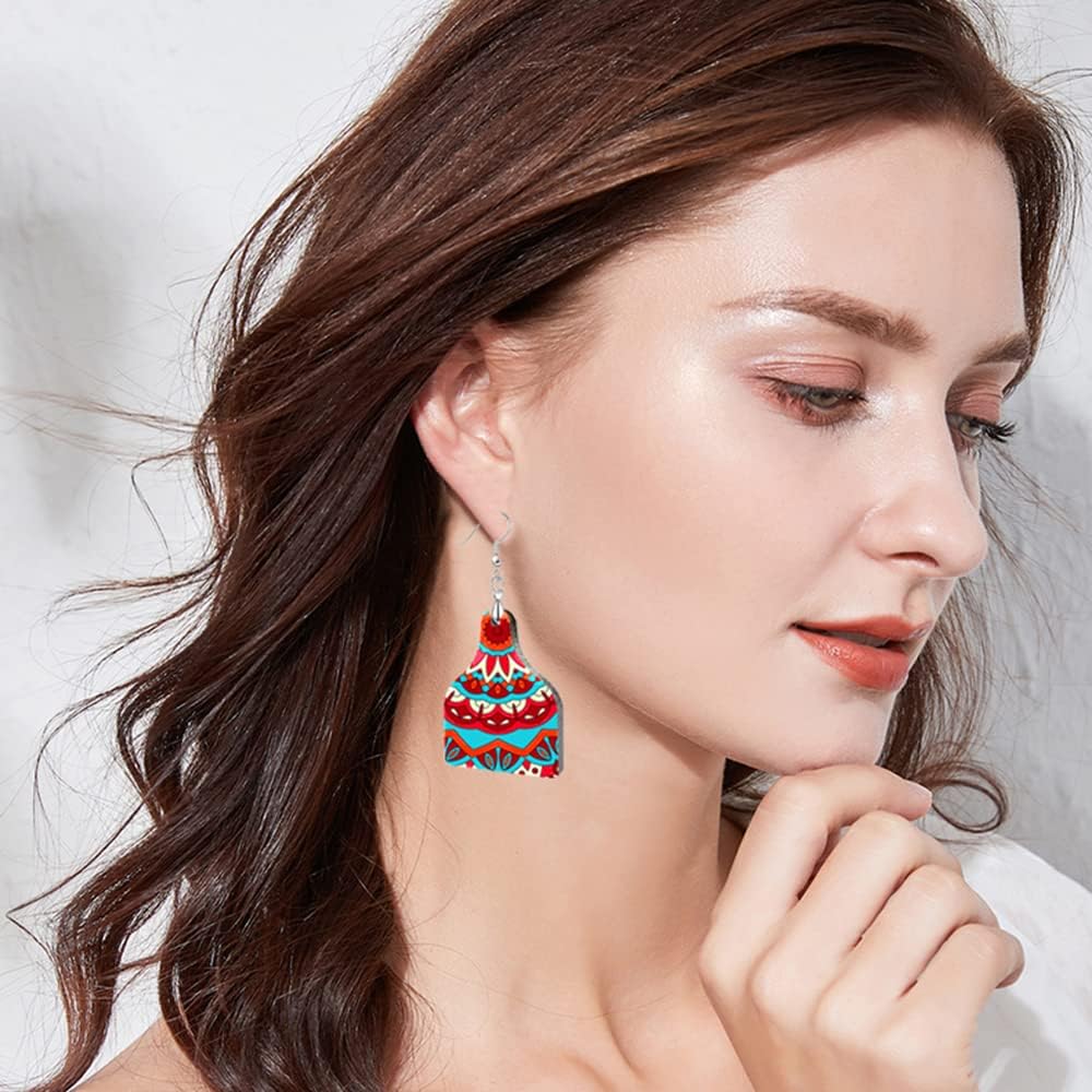 24 Pieces Sublimation Blank Earrings, EFFIET Cow Tags Shape Sublimation Printing Earrings Unfinished Heat Transfer Earring Pendant with Earring Hooks and Jump Rings for Jewelry DIY Making - Image 6