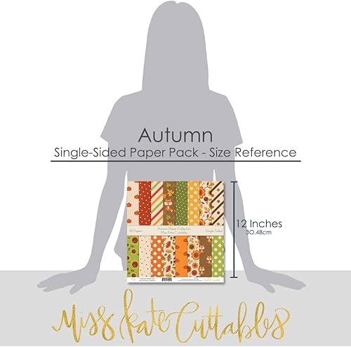 Miniatura 3 de Miss Kate Cuttables Paquete de papel de patrón  Otoño  Scrapbook Premium Papel especial de una cara 12 x 12 pulgadas Colección Incluye 16 hojas