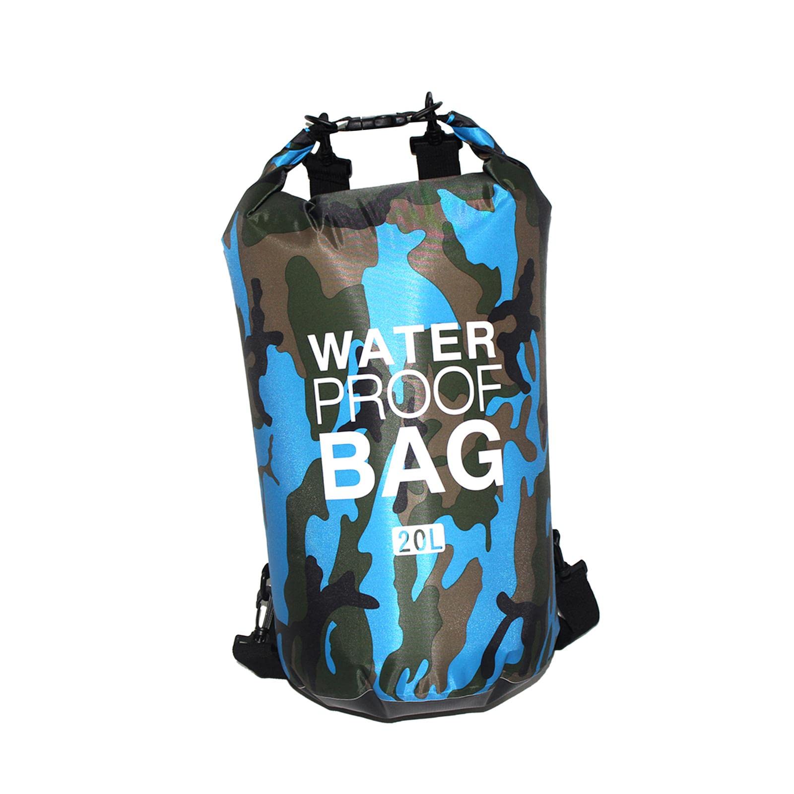 Wasserdichte Tasche mit Schultergurt, Rafting-Tasche zum Schwimmen, Strand, Angeln, 15 l, Camouflage, 3er-Set (Tarnfarbe, 20 l), (20L) UK