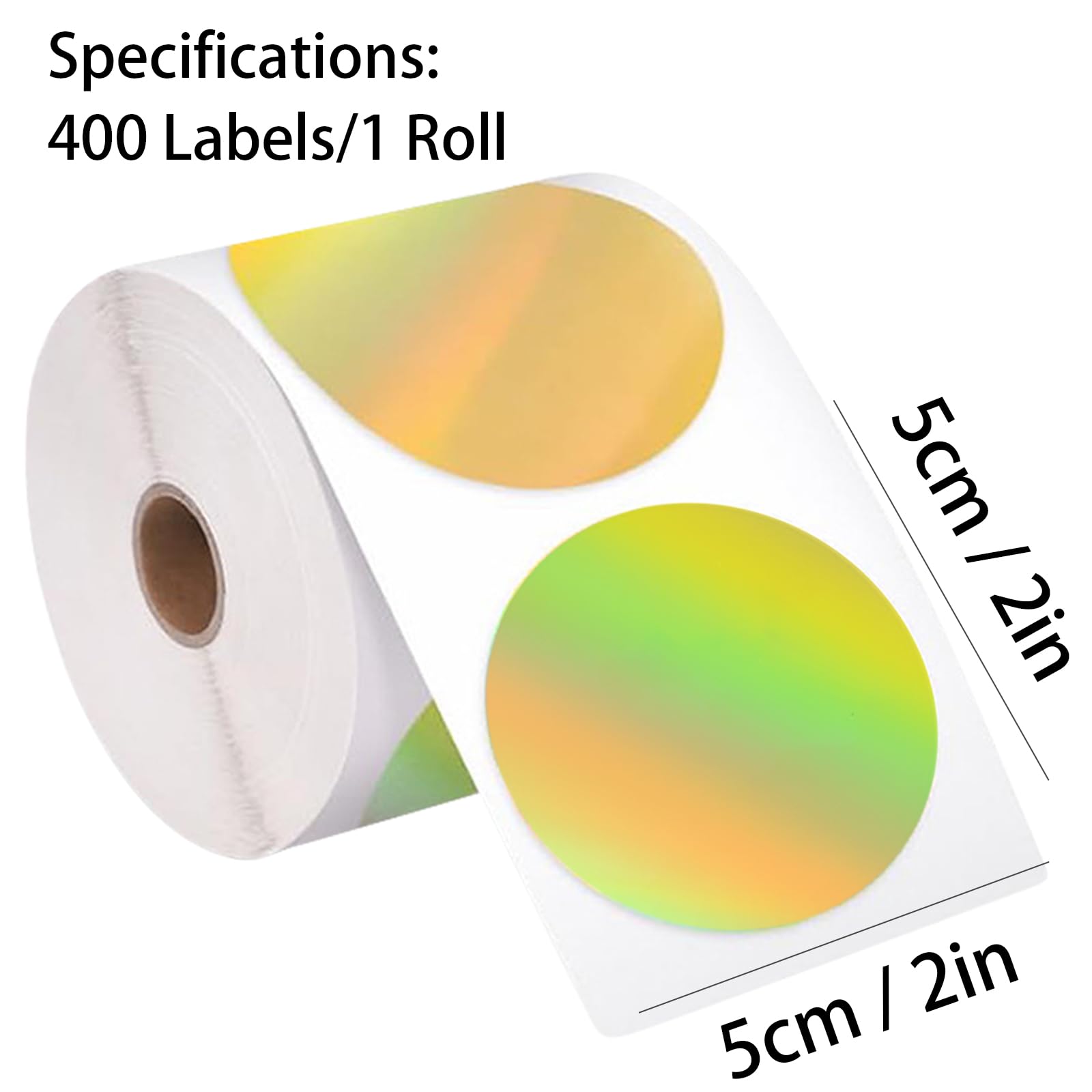 Gold Thermal Sticker Labels, 50x50cm 400PCS Round Thermal Labels Logo Stickers, 57x32cm 500PCS Square Direct Thermal Label - Image 2