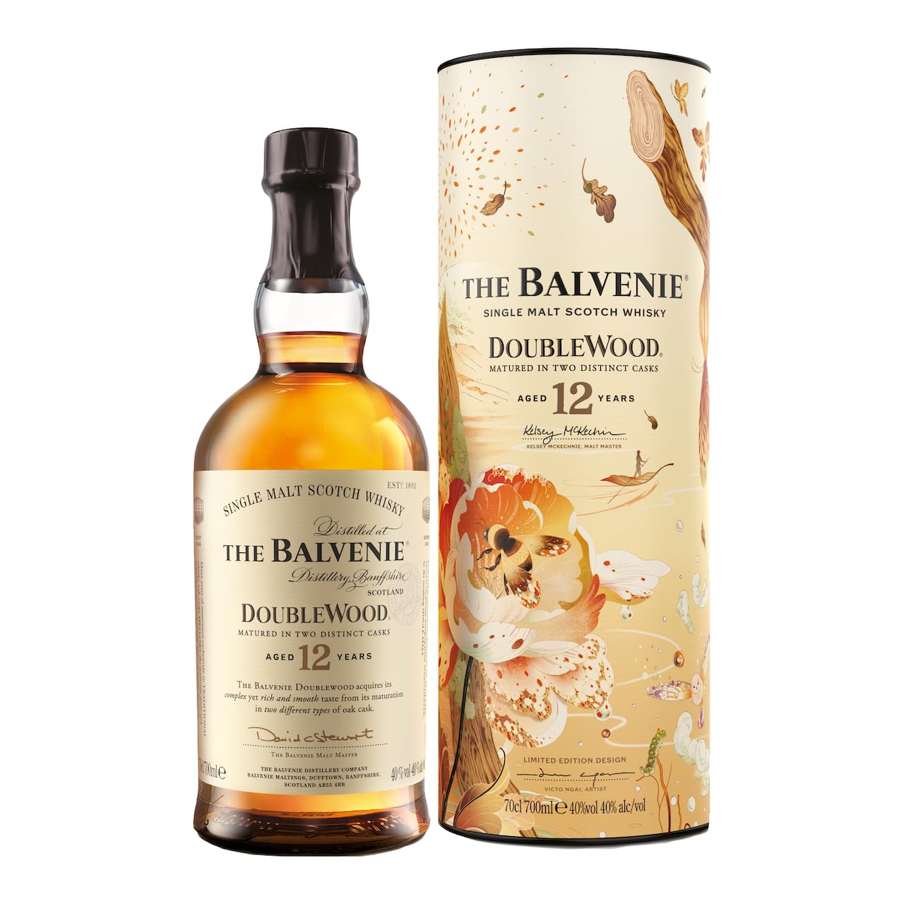 THE BALVENIE - DoubleWood 12 Year Old Single Malt Scotch Whisky - Matured In Two Distinctive Oak Cask - Complex, Yet Rich & Smooth - Vanilla Spiciness & Honeyed Depth - Award-Winning - 40% ABV (70cl)