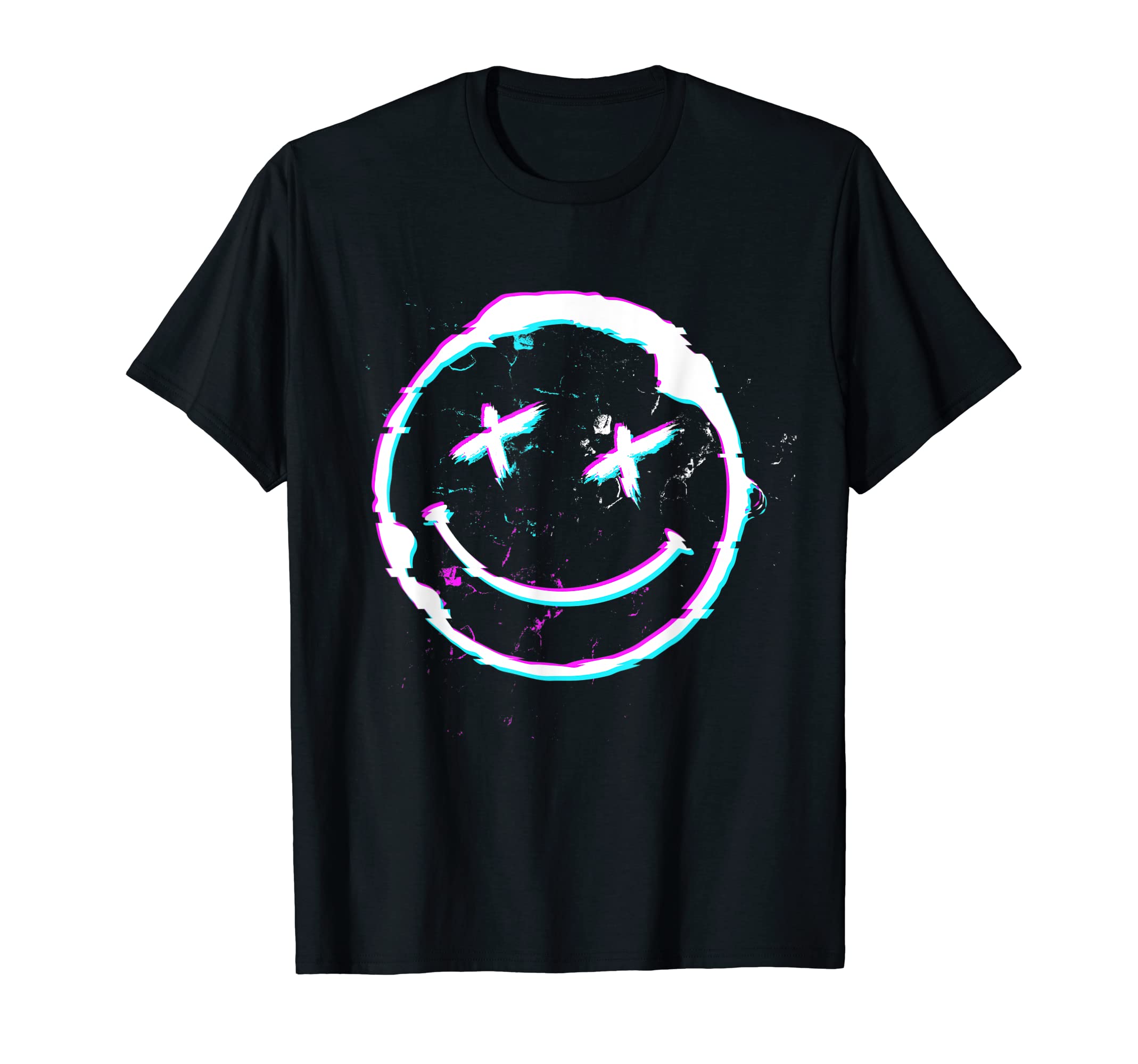 Techno TShirt Gifts and Techno Music T-ShirtsPsy Goa Trance Acid Smile Techno Music Face T-ShirtOEKO-TEX STANDARD 100