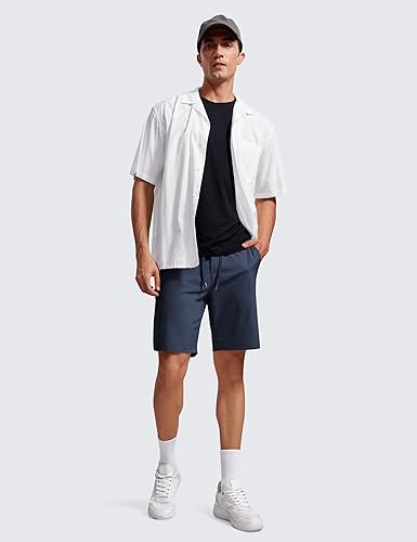 Miniatura 3 de CRZ YOGA Men's Four-Way Stretch Workout Shorts - 9'' Linerless Soft Durable for Casual Athletic with Pockets