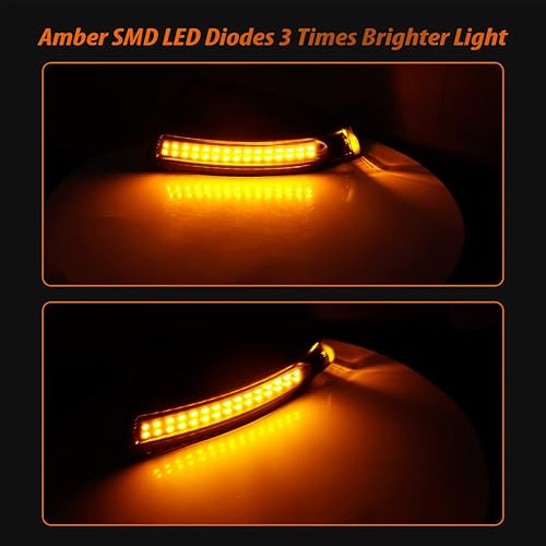 Miniatura 5 de ADIIL Lente ahumada con señal de giro secuencial LED dinámica para espejo lateral Mercedes Benz Clase ML W164 C63 AMG C300