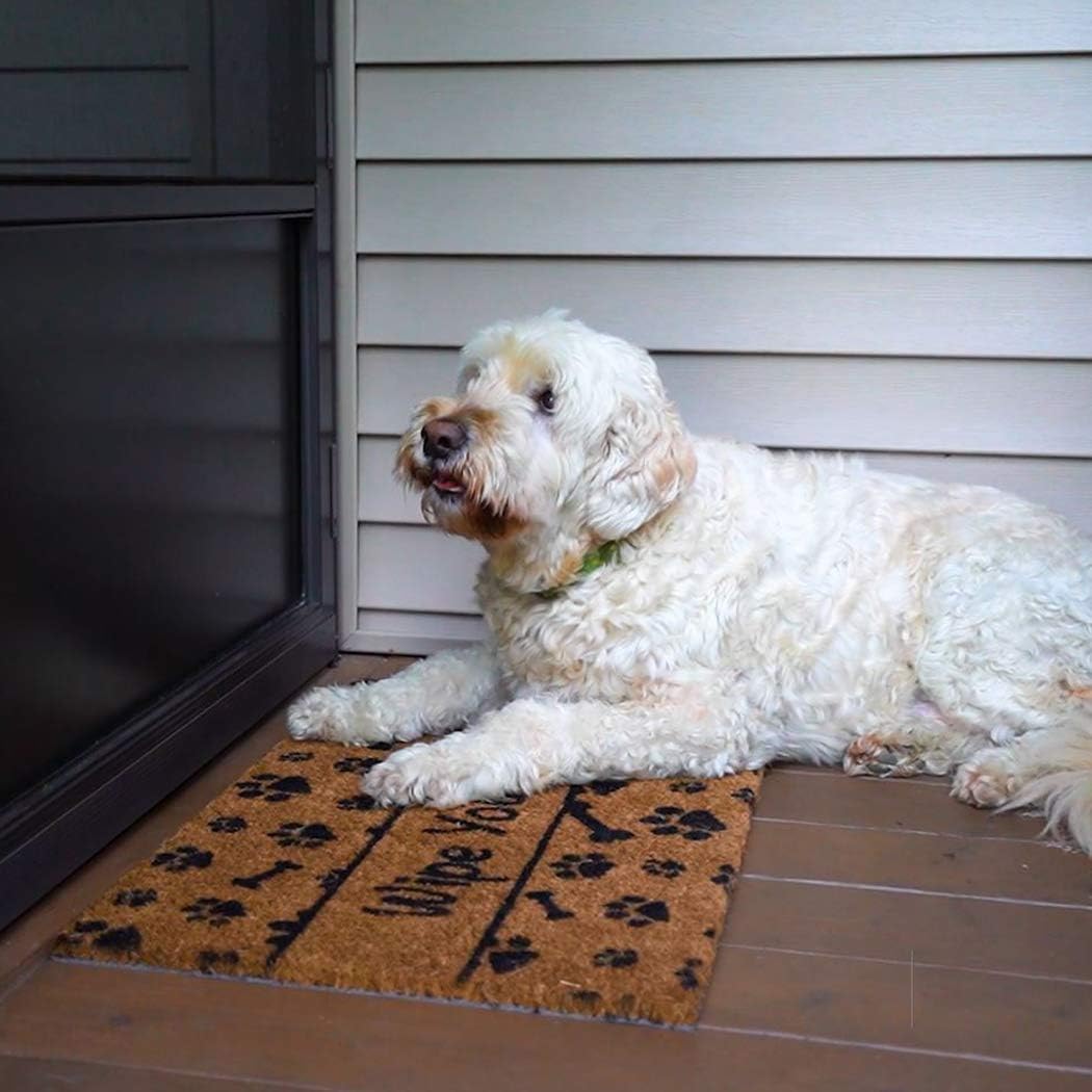 NINAMAR Door Mat Wipe Your Paws Natural Coir – 29.5 x 17.5 inch