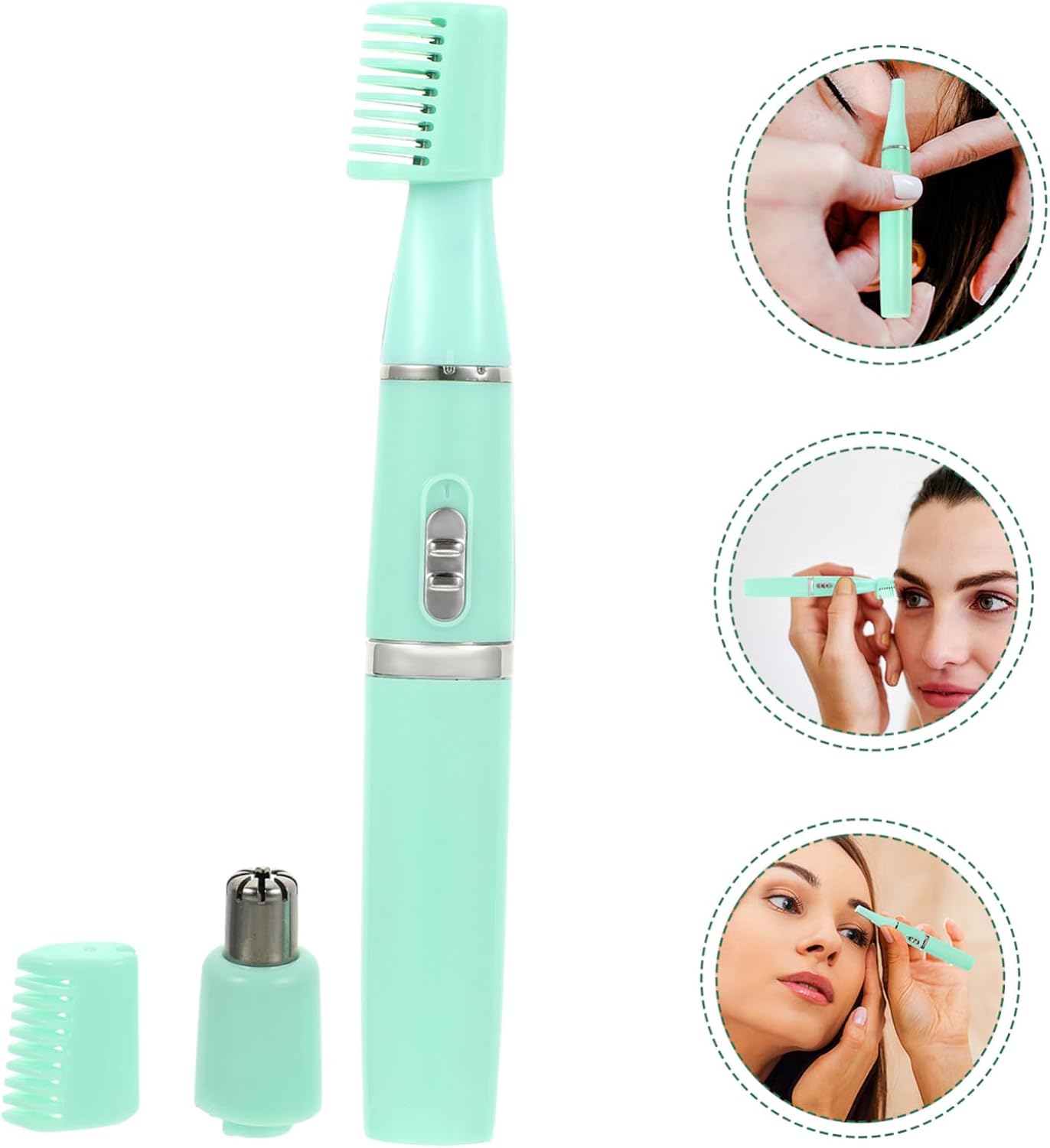 NOLITOY 1pc Electric Eyebrow Trimmer USB Rechargeable Function Ergonomic Design for Easy Hair Removal Safe and Convenient Brow Grooming Tool Green