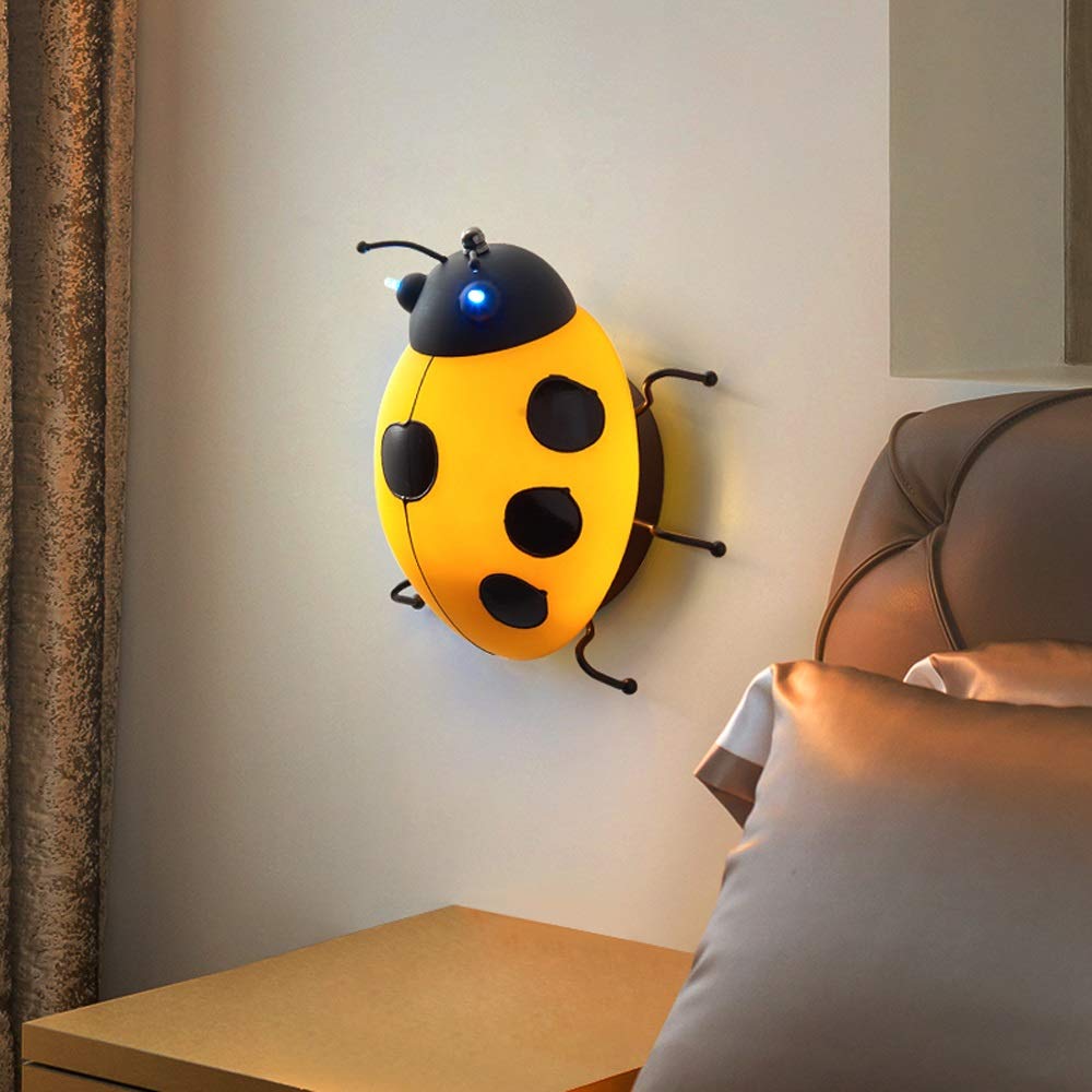 Cartoon Beetle Applique da parete Stella creativa Coccinella Camera dei bambini Applique da parete E14 Ristorante Scala Corridoio Comodino Decorazione artistica Lampada da parete