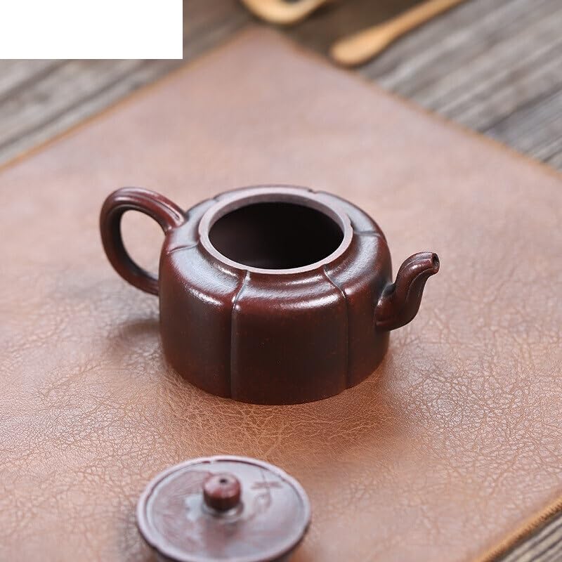 Tetera de arcilla morada artesanal con diseño elegante para té 5