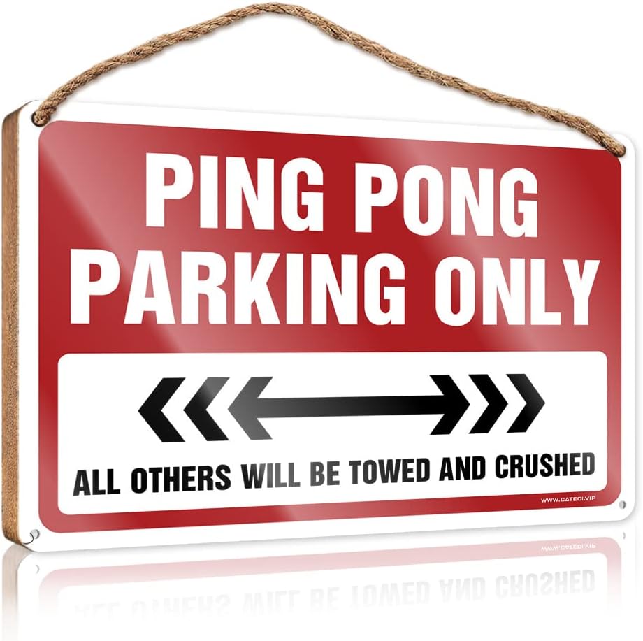 Door Signs Decorations Ping Pong Parking Only Wooden Sign Summer Gifts Bathroom Decor Wall Art (Size : 15X28CM)