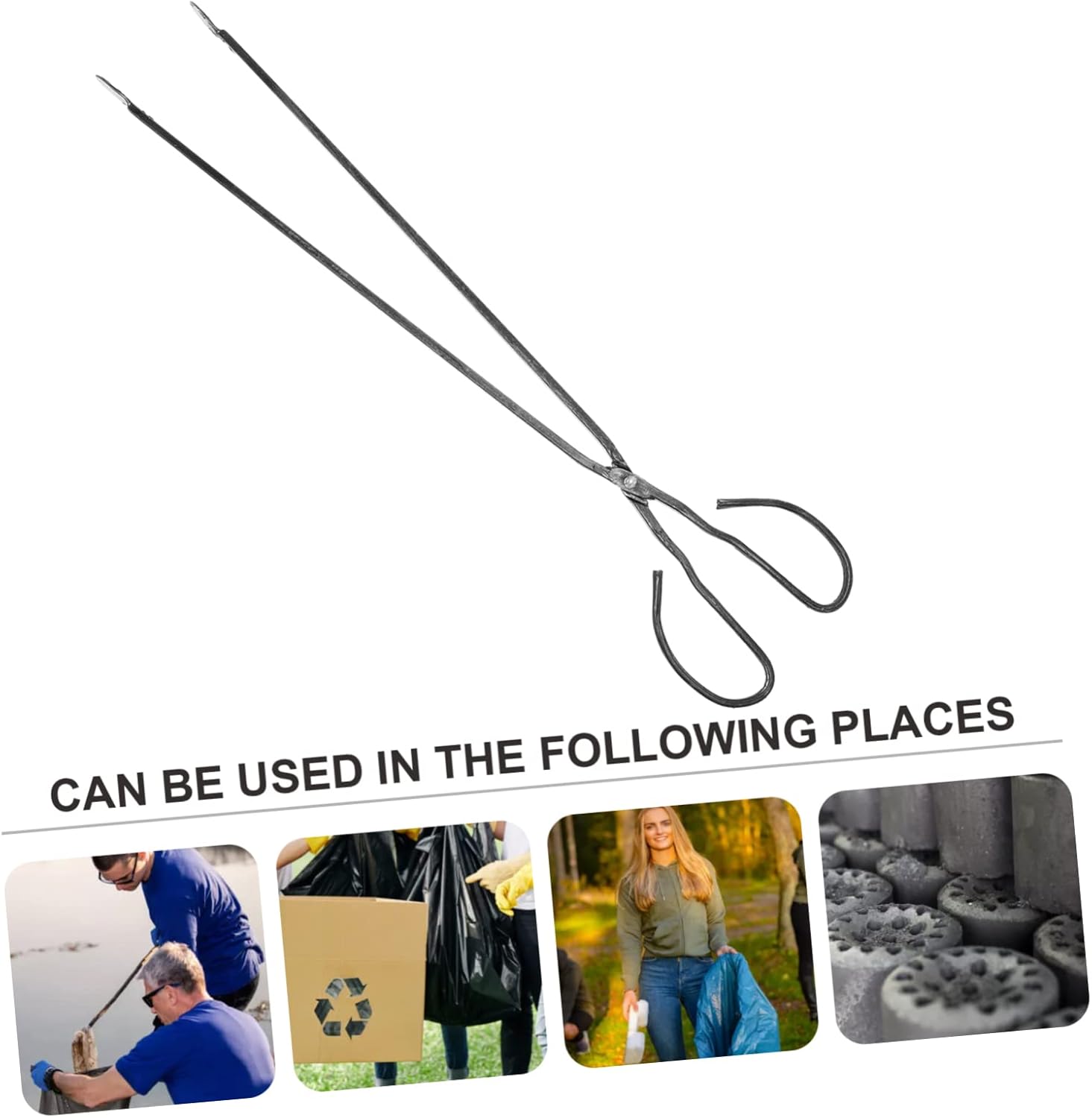 1pc Metal Charcoal Tong Sturdy Firewood Grabber for Outdoor Barbecue - Bbq Clamp for Cooking and Fireplace Use