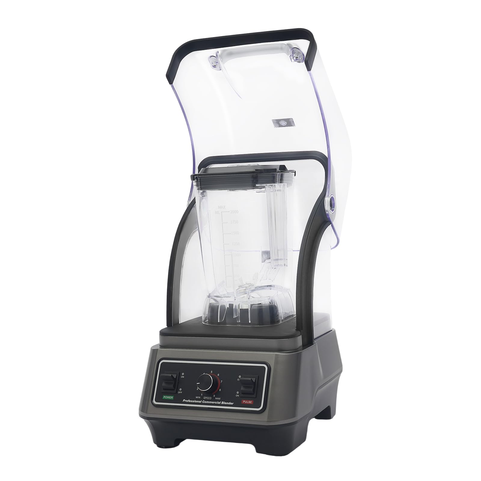 1600W Commercial Blender 2L Large Capacity Multifunctional Blender with 9-Speed Pulse High-Speed Motor for Smoothies Ice Crushing Juice