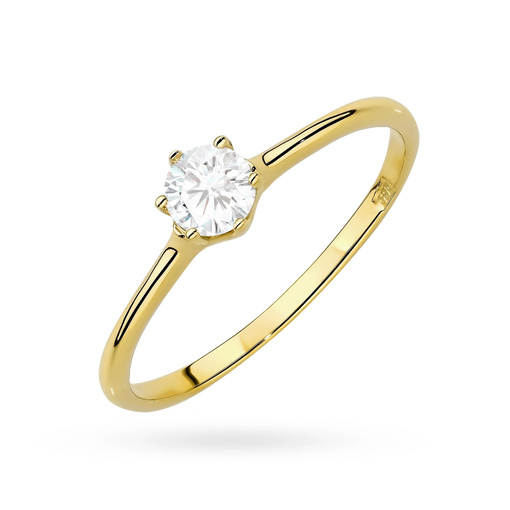 MARKO Verlobungsring Damen Gold 585 – Ring mit laborgezüchtetem Diamanten & seitlichen Steinen – Hohe Brillanz & Reinheit – Goldschmuck Damen 585 Echtgold – Eleganter Diamantring
