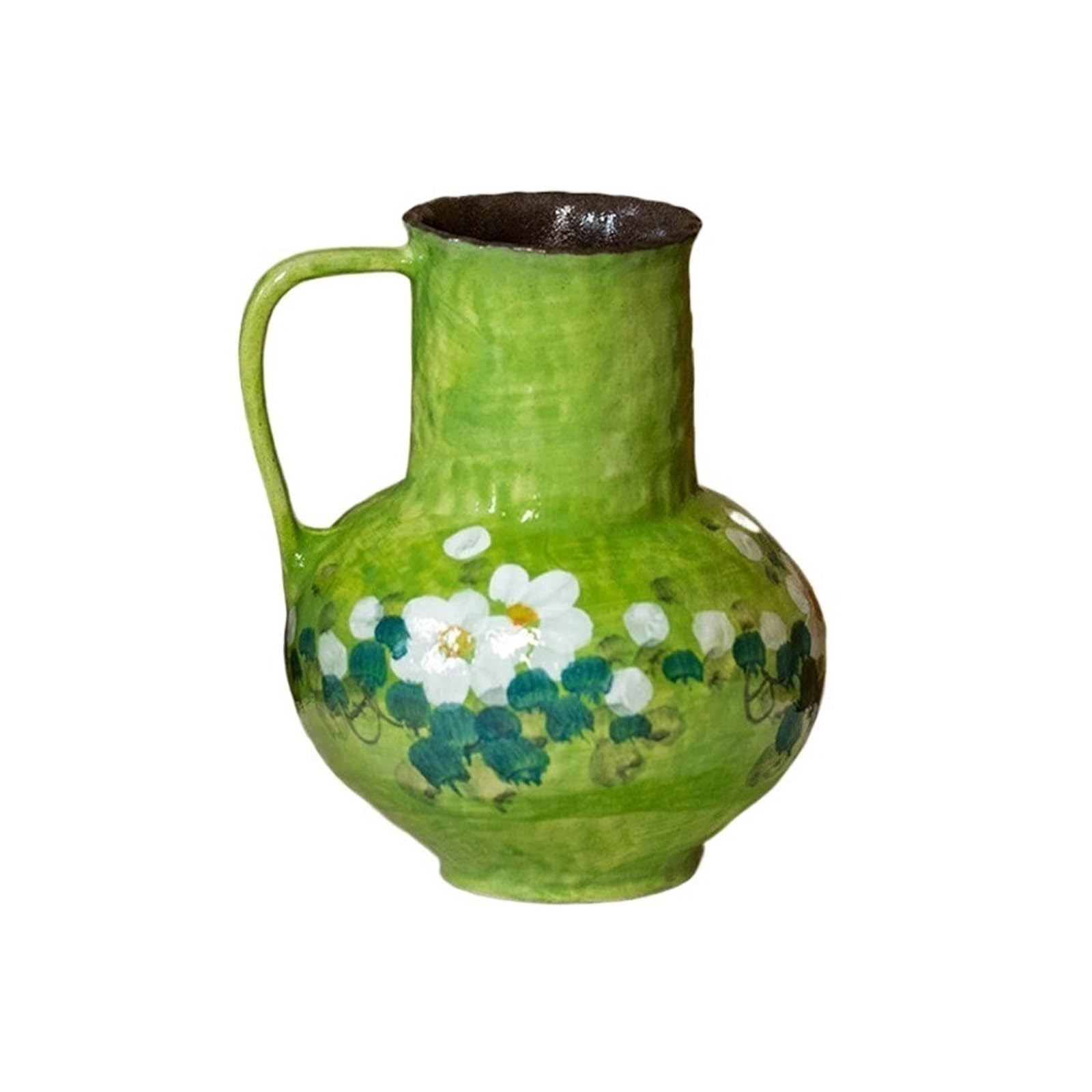 guiling-1986 Vases Decor Ceramic Pitcher Vases Hand-Painted Flower Jug Vase Flower Vases(Medium)