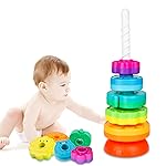 LBAIBB Spin Stack Toys,Baby Spinning Toy ABS Plastic and Color Rainbow Design,Focus on Children Educational and Interactive Learning\'s Stack Toys, Suitable for Gifts for Boys and Girls