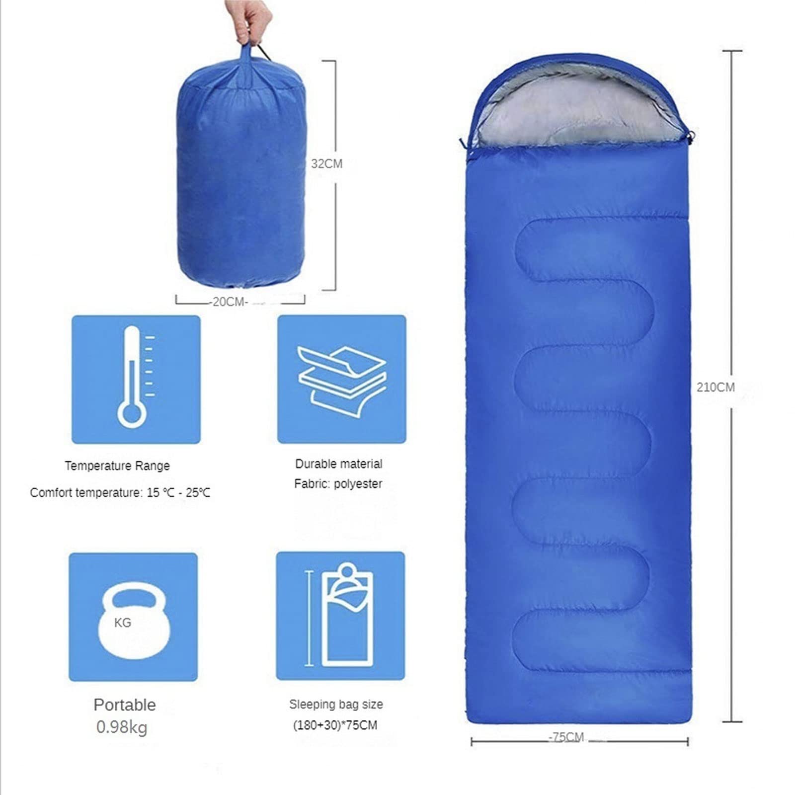 sábanas de Viaje para Camping, Saco de Dormir Verano Camping Hueco algodón sobre Tienda Oficina Almuerzo Adulto Multicolor