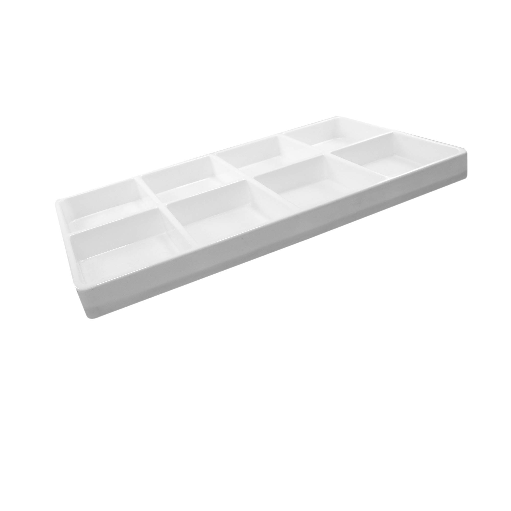 N'icePackaging - Bandeja de plástico blanco con 8 compartimentos para almacenamiento, organización, exhibición, ventas, apilamiento, clasificación, varios tamaños