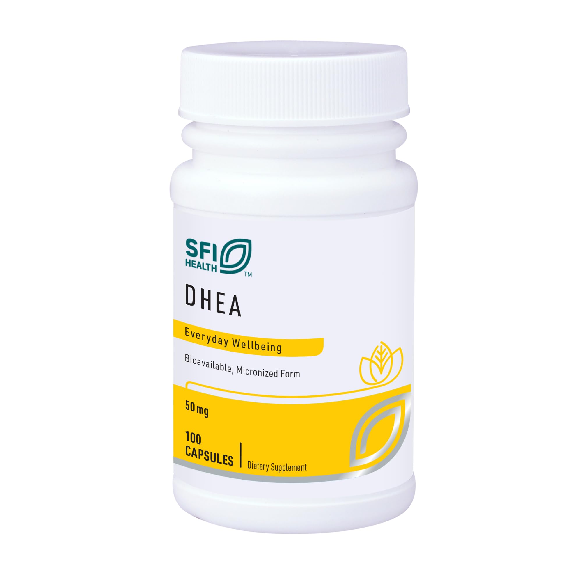 Klaire Labs SFI Health DHEA 50mg - Dehydroepiandrosterone Derived from Wild Yam - Micronized for Superior Absorption - Soy-Free, Hypoallergenic Supplement for Men & Women (100 Capsules)