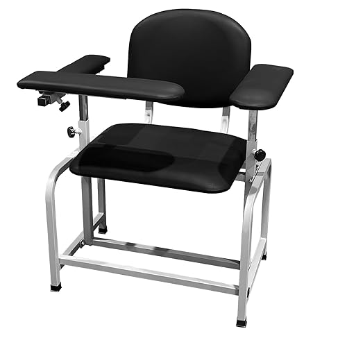 Miniatura 2 de Silla grande acolchada de flebotomía, cojín ancho de 22 pulgadas, silla de dibujo de sangre de laboratorio bariátrico para hospital, silla de