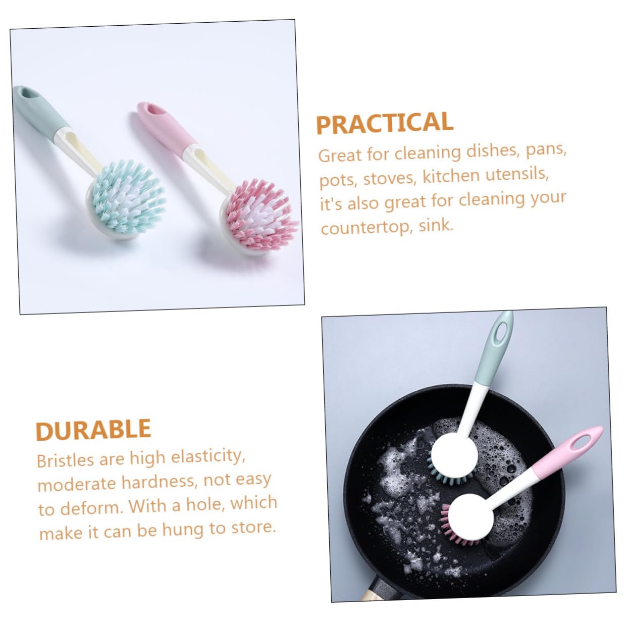Ipetboom 6piezas Cepillo De Limpieza De Cocina Multiusos para Fregadero y Utensilios Color Aleatorio