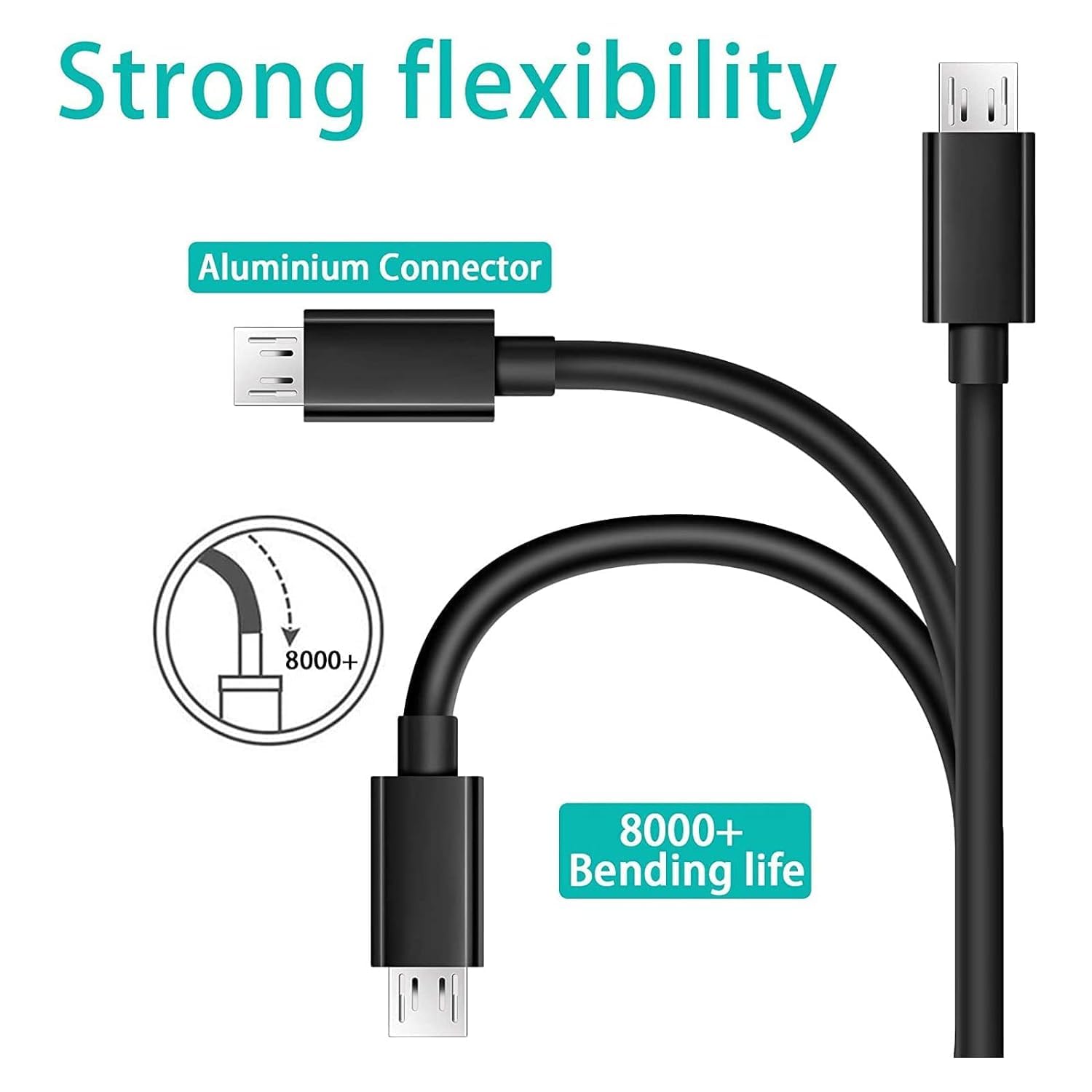LZYDD USB-A To USB-Micro Charging Cable Compatible With SteelSeries Arctis 7 Arctis Pro (Black Micro Port
