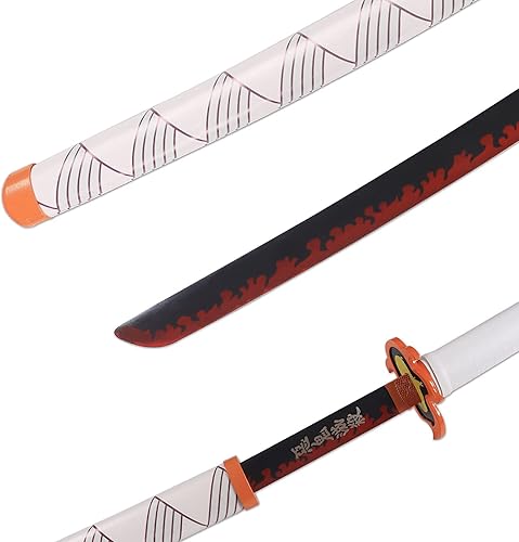 Miniatura 4 de Bowen - Espada de anime Demon Slayer, Tanjirou Rengoku Samurai, 40.5 pulgadas de acero al carbono real
