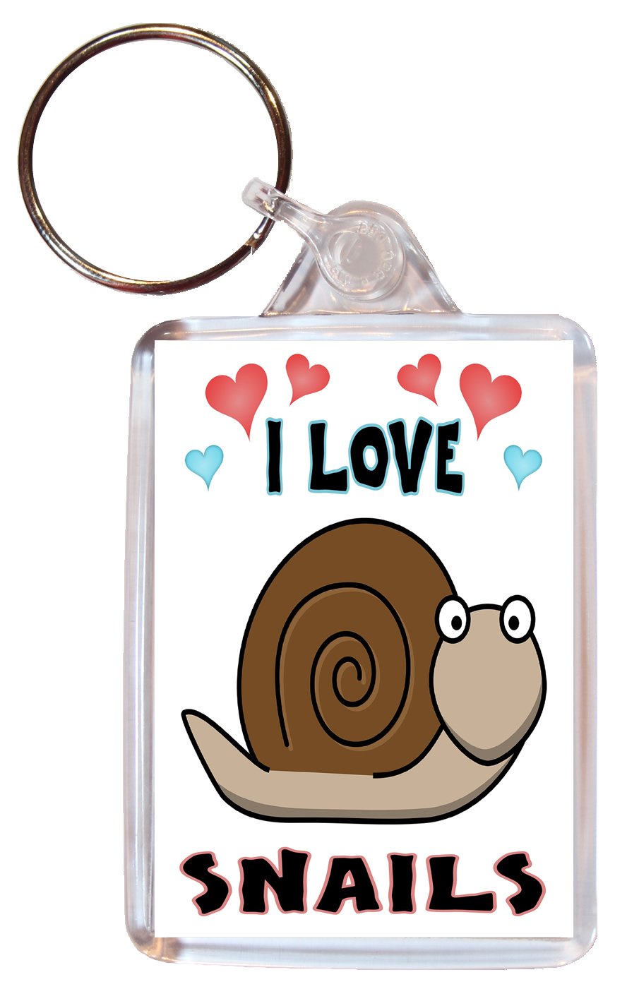Baked Bean Store I Love Snails/Snails - Double Sided Keyring Name Tag