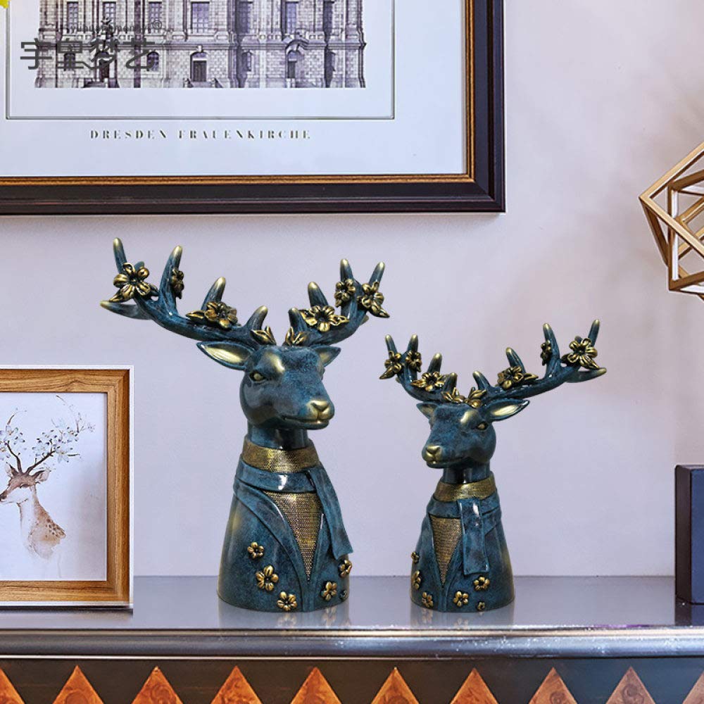 Statue de cerf en résine artisanale collection d'art pour décoration élégante