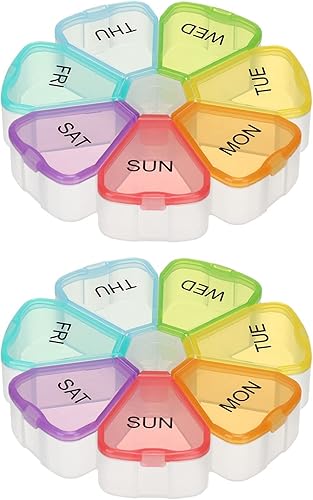 Pastillero de 7 días, organizador portátil de medicamentos semanal, caja de almacenamiento de medicamentos, estuche para pastillas, organizador de