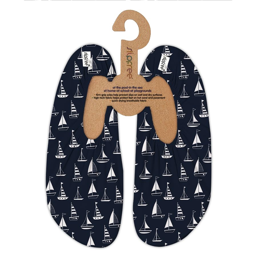 Slipfree Mens' Water Shoes, Non-Slip, Aqua Socks, Lightweight, Quick Dry (Yacht, US Footwear Size System, Adult, Men, Numeric Range, Medium, 3.5, 4.5)