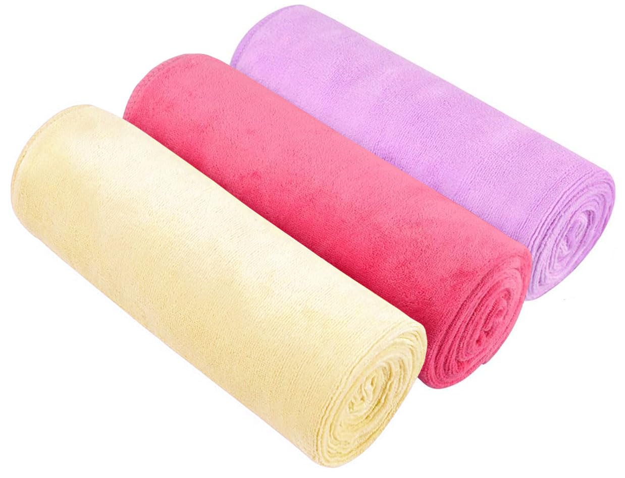 HIDMD Microfibre Gym Towels Sports Towels 40CMX80CM Fast Drying Absorbent Workout Sweat Fitness Yoga Camping 3Pack Beige+Pink+Lilac