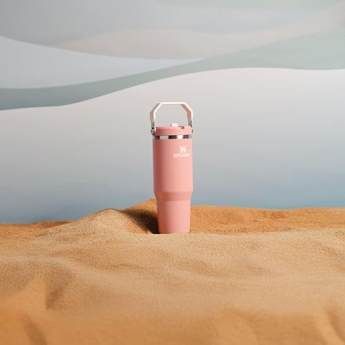 Miniatura 142 de Stanley - Vaso con popote plegable IceFlow con asa de 30 onzas Tapa de giro y popote abatible Botella de agua resistente a fugas Acero