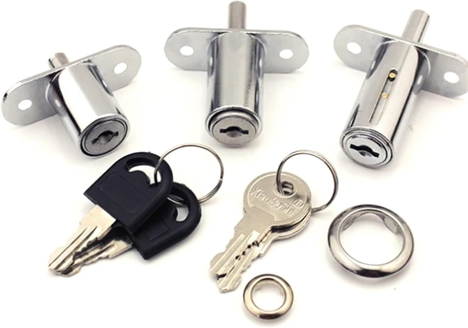 Push Button Window Cabinet Lock for Sliding Door Bathroom Tool Cabinet Box Hardware Accessories JA50 1Pcs(32mm Key Different S)