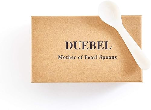 Miniatura 7 de DUEBEL Juego de 10 cucharas de caviar blanco madre perla 2.75 caviar, huevo, porción de café (blanco, 2.8x0.8 in)