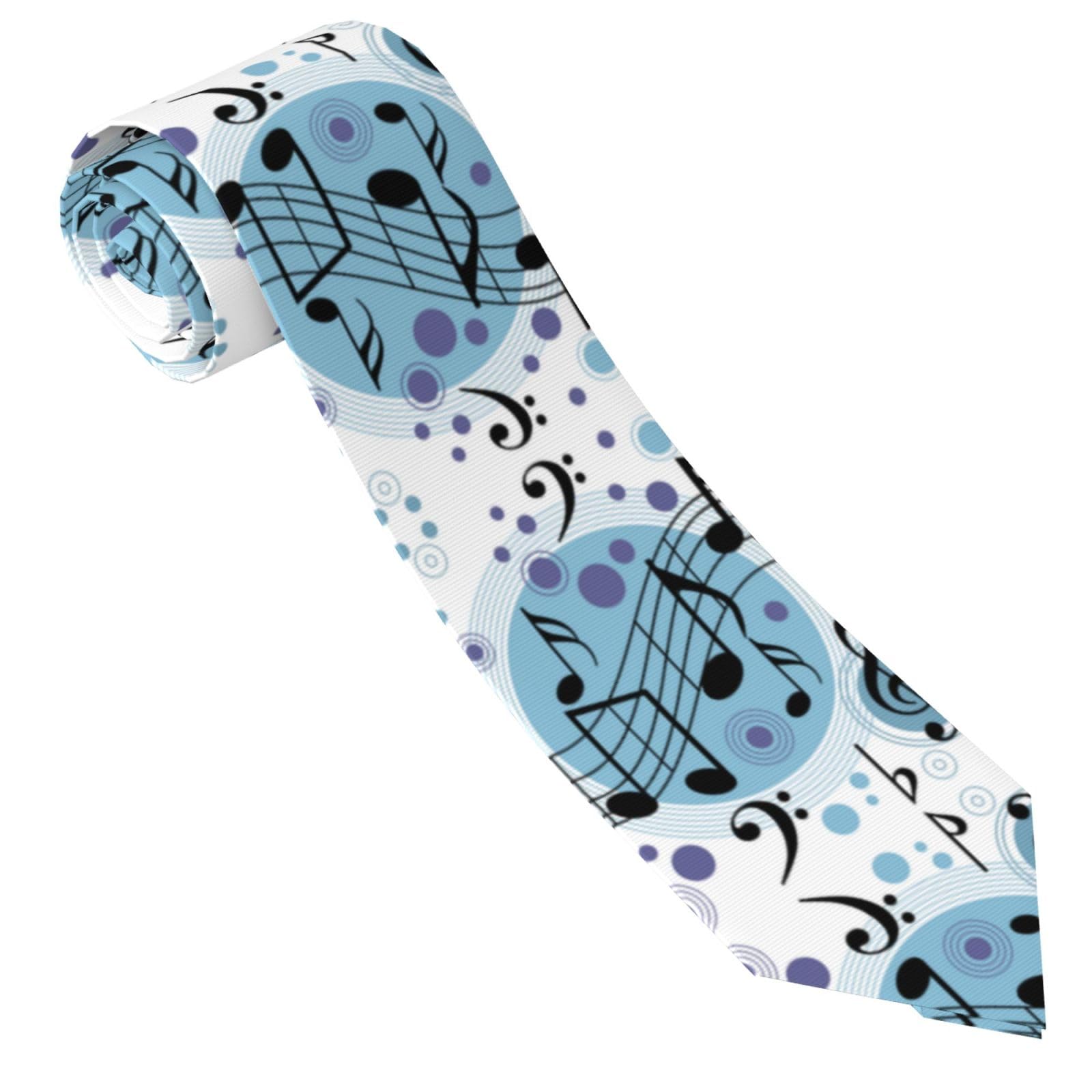 EZDLOWVBA Polka Dot Music Note Print Men'S Necktie Fashionable Necktie Necktie Business,Adjustable Neck Tie For Wedding Party Meeting Outfit