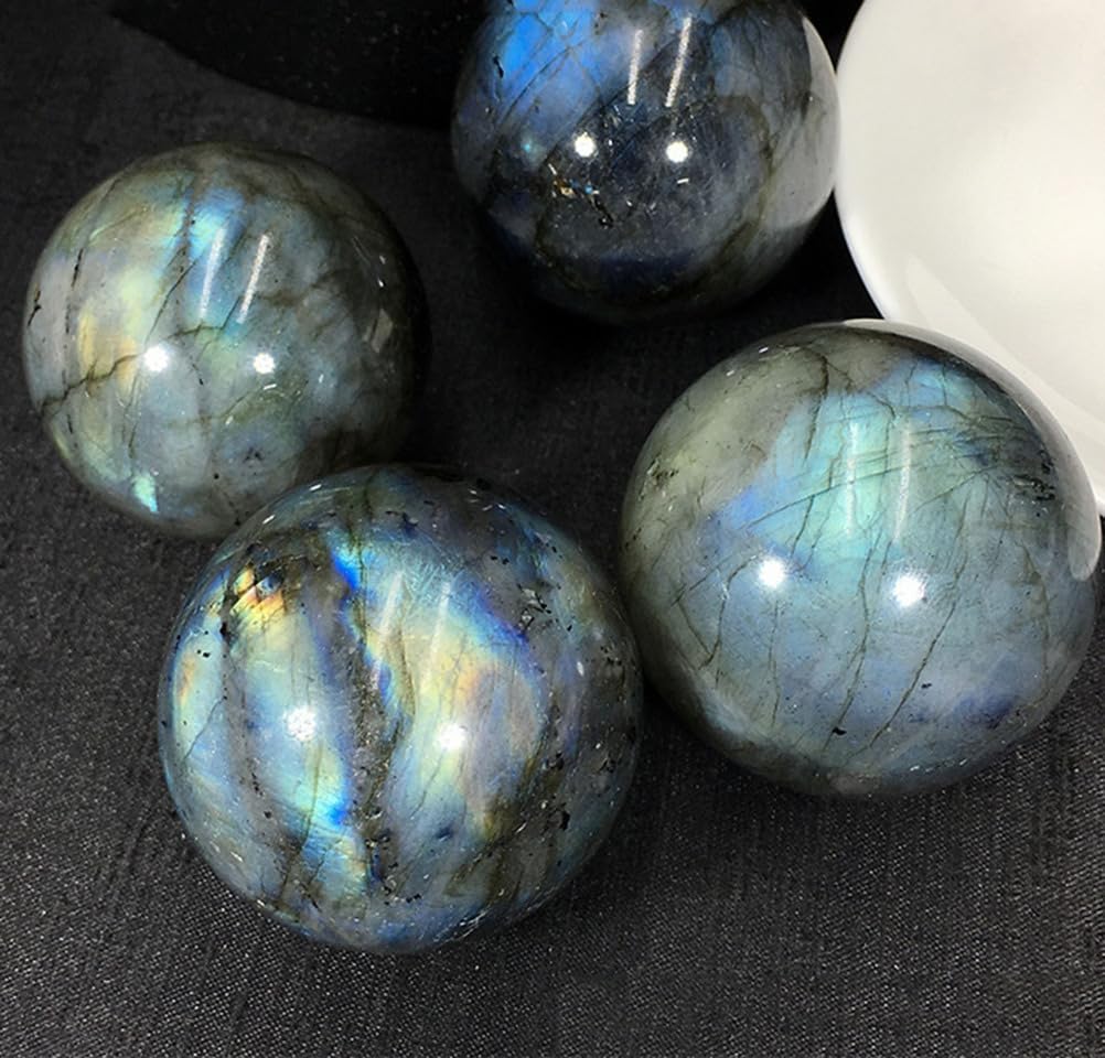 Crystal Ball Crafts - Polished Labradorite Sphere for, Divination, and Home Decor, Stones & Gift,6cm