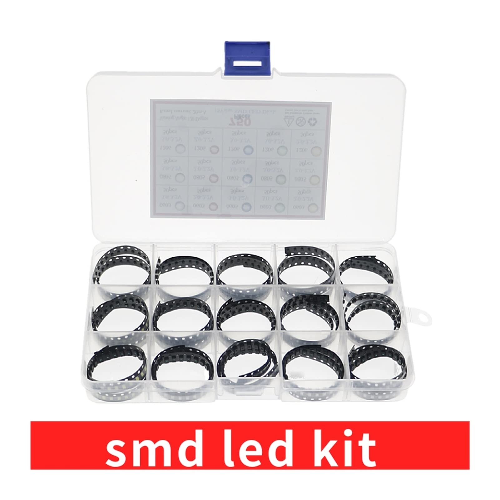 Kit LED SMD 750 pz/Scatola 0603 0805 1206 Set di diodi LED Rosso/Verde/Blu/Bianco/Giallo 5 Colori Ogni 50 Pezzi