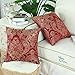 CaliTime Throw Pillow Covers Pack of 2 Supersoft Vintage Damask Floral Cushion Cases Shells for Couch Sofa Home Decor 18 X 18 Inches Burgundy