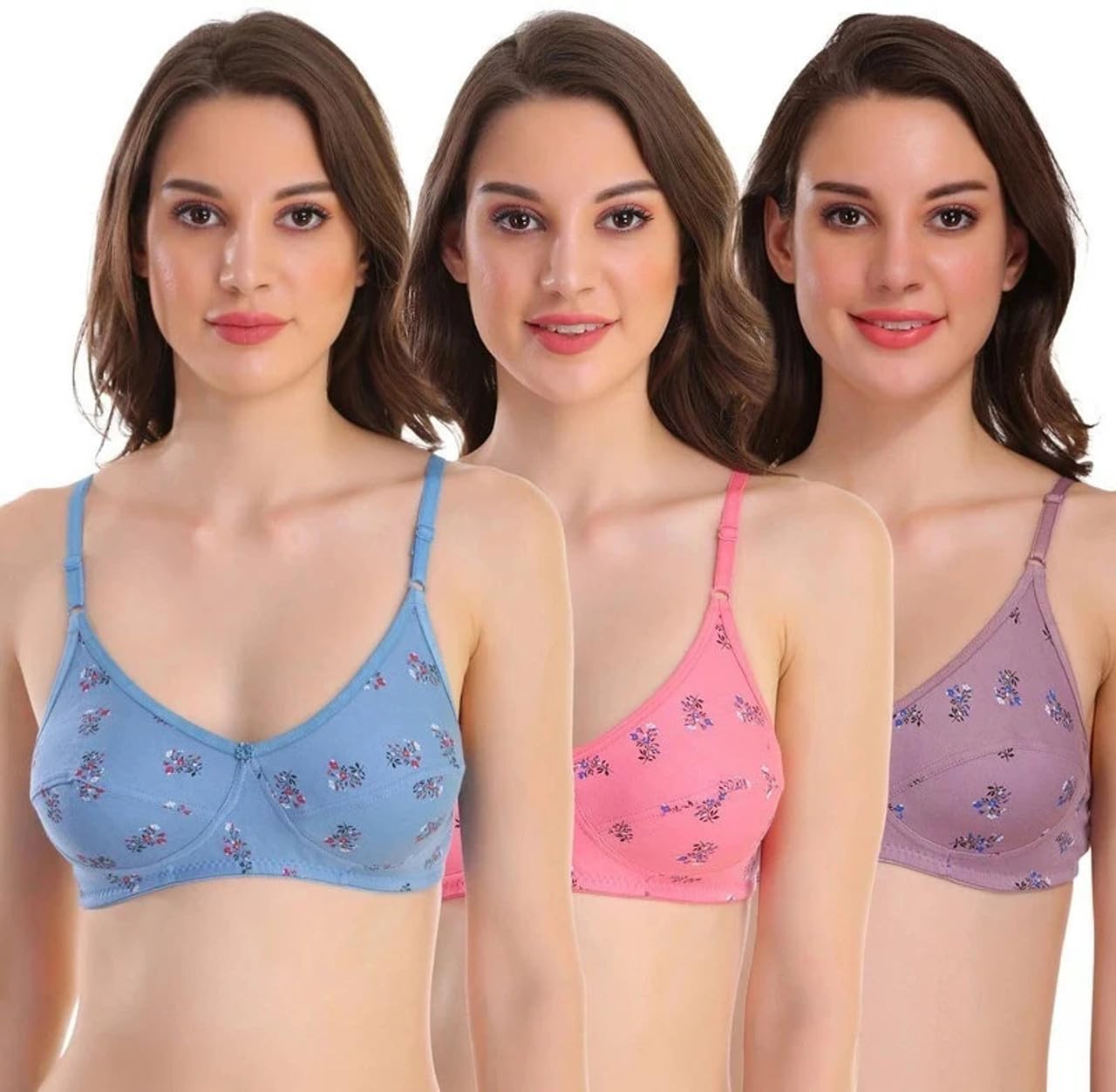 Full Coverage Non Padded Non Wired Daily Use Regular Bra for Women and Girls Size 28-40 (Multicolored)-picture-17