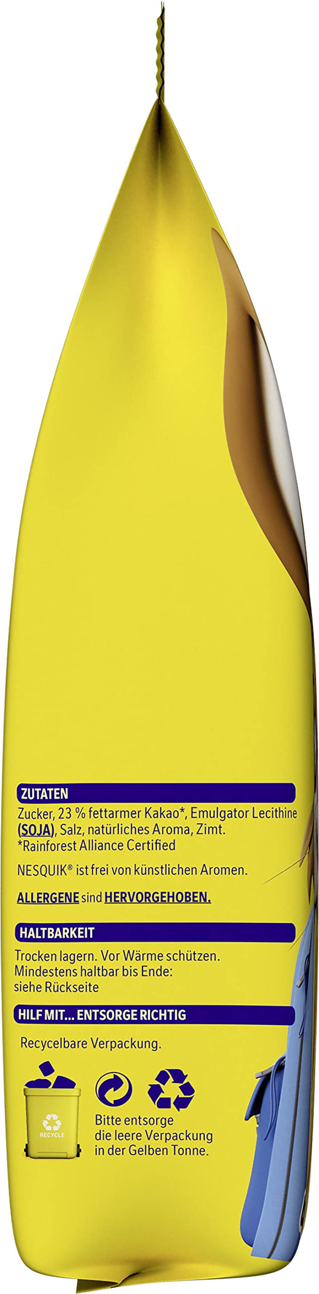Nescafé Nestlé NESQUIK, kakaohaltiges Getränkepulver zum Einrühren in Milch, 14er Pack (14x400g)