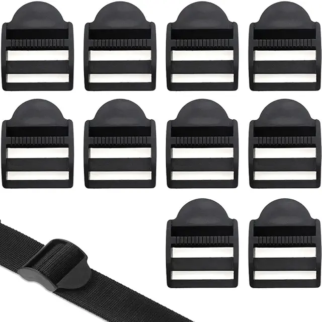 COYUN 10 Boucles Plastique 25mm pour Attache Sangle, Noir