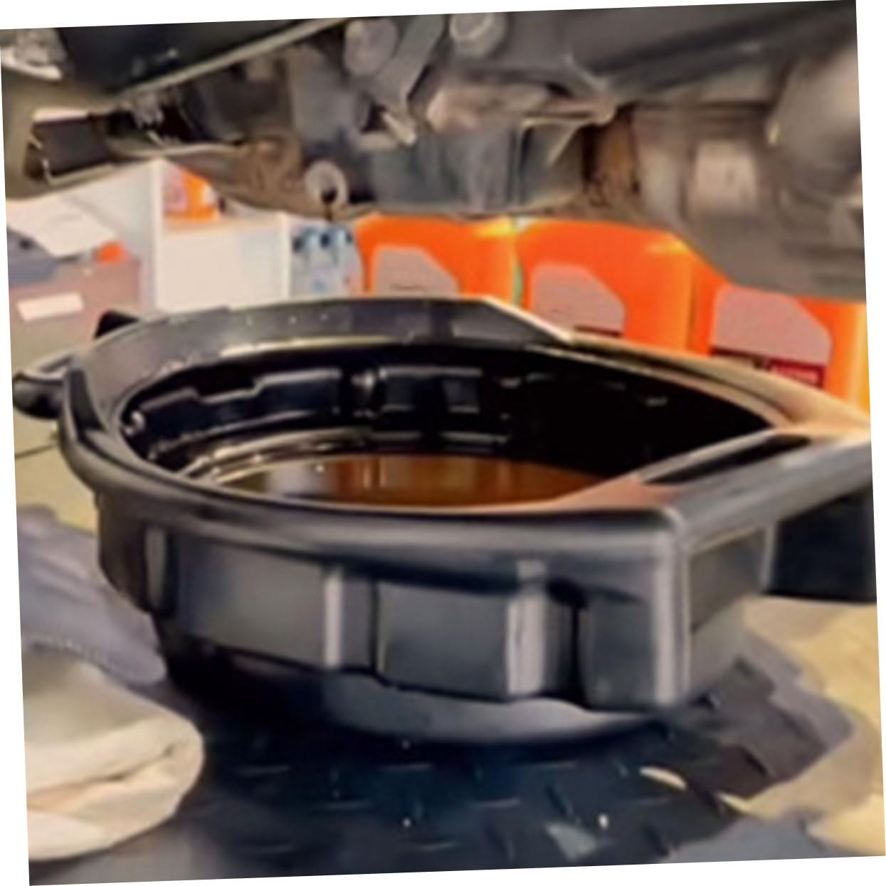 Bandeja Colectora Aceite Usado 2 Piezas PE 10 L 15 L Automóvil | Fácil de Almacenar, Fácil de Limpiar, Diseño Compacto, Uso Debajo del Automóvil en Garaje