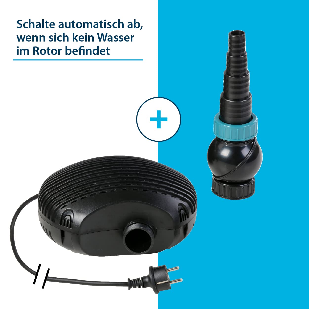 AquaForte RD744 Filter-/Teichpumpe EC-10000 10m³/h, Förderhöhe 5m, 68Watt, Schwarz