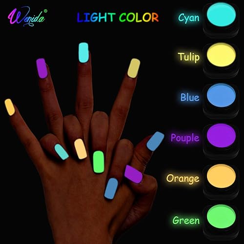 Miniatura 3 de WENIDA - Polvo de uñas WENIDA 8 tarros de unicornio iridiscente concha de perla holográfica cromada espejo láser brillo resina sintética pigmento