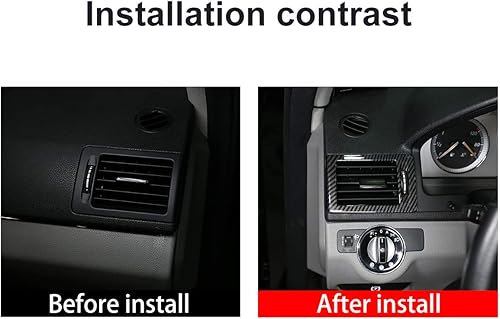 Miniatura 2 de YIWANG Marco de ventilación de fibra de carbono estilo ABS para salpicadero interior de coche, 2 piezas para Mercedes Benz Clase C W204 2007-2010