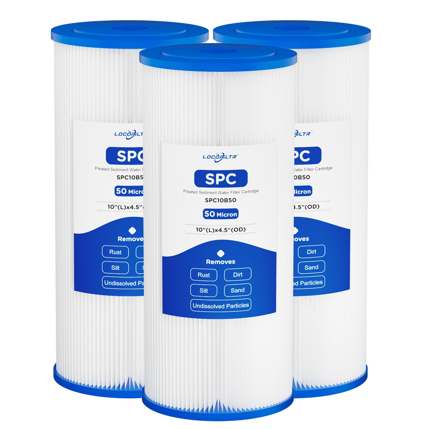 W50PEHD Wasserfilterkartusche für das ganze Haus, Ersatz für Brunnenwasser, 50 Mikron, 25,4 x 11,4 cm, plissierter Sedimentfilter, kompatibel mit W10-PR, FXHSC, R50-BBSA, WFHDC3001, GXWH40L, GXWH35F,