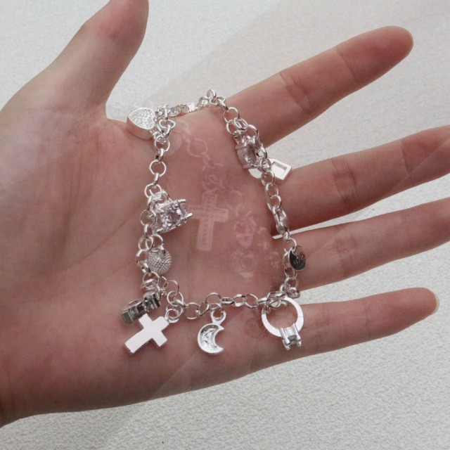 Amazon.com: Aeora S925 Silver Thirteen Hanging Pieces Bracelet For